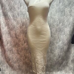 Chic One-Shoulder Cream Dress